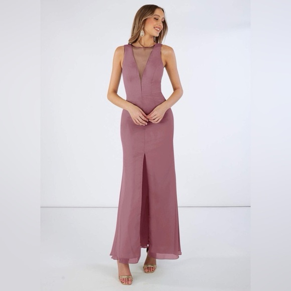AZAZIE BUFFY BRIDESMAIDS DRESS IN DESERT ROSE